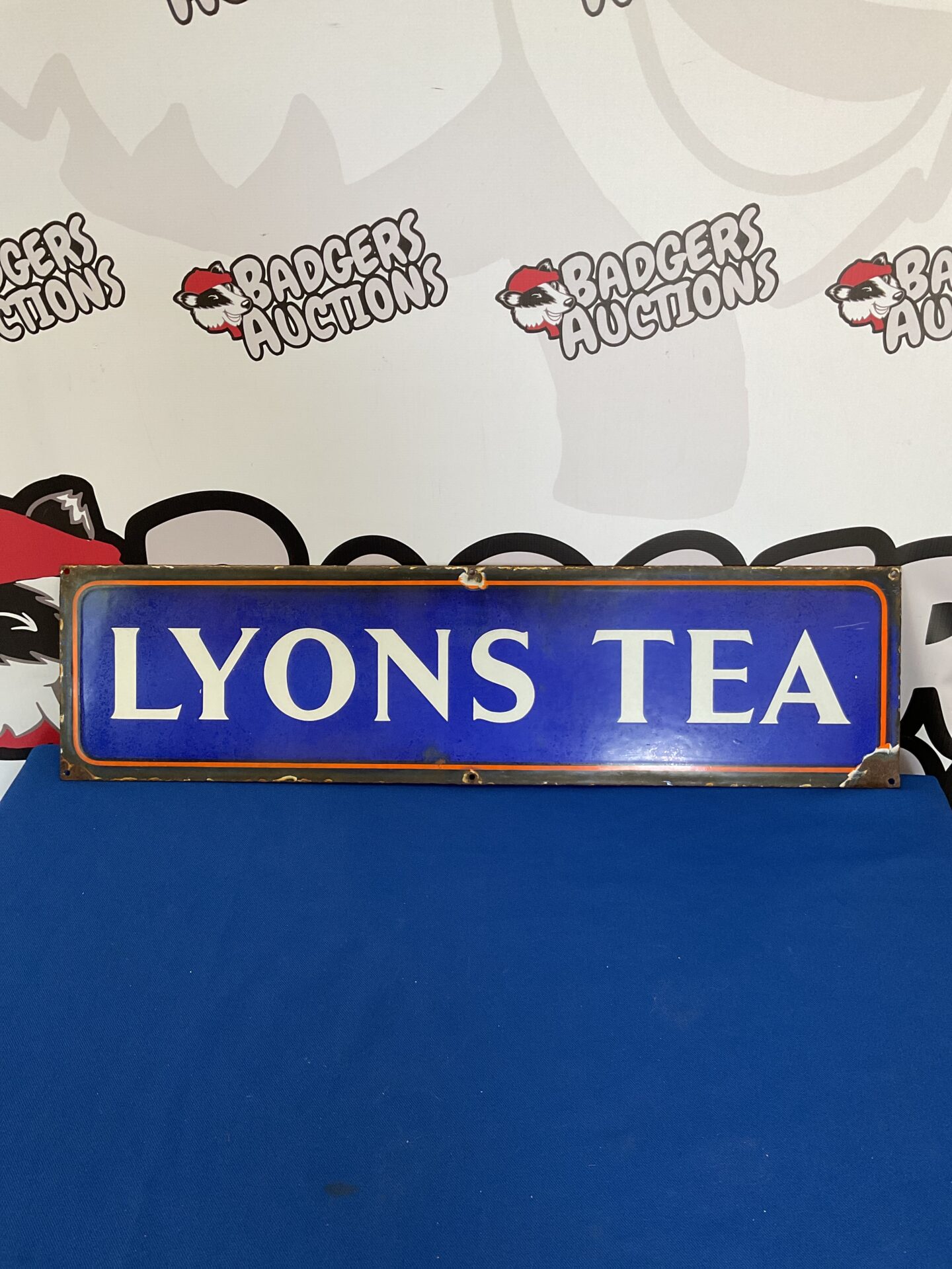 009 Vintage lyons tea enamel sign 69cm x 18cm