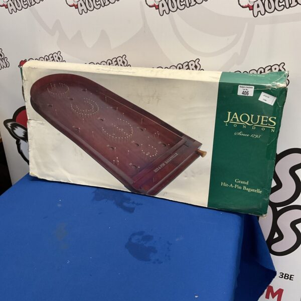 Antique Jaques Grand Hit a Pin Bagatelle board in its original box.