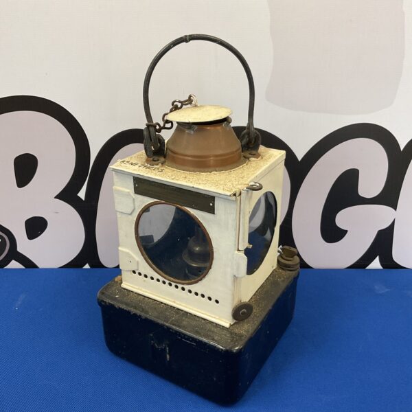 Vintage British Rail signal lamp, a classic railway lantern.