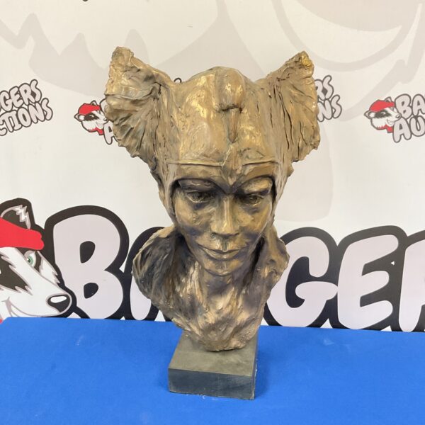 Detailed resin Hermes bust sculpture for home decor.