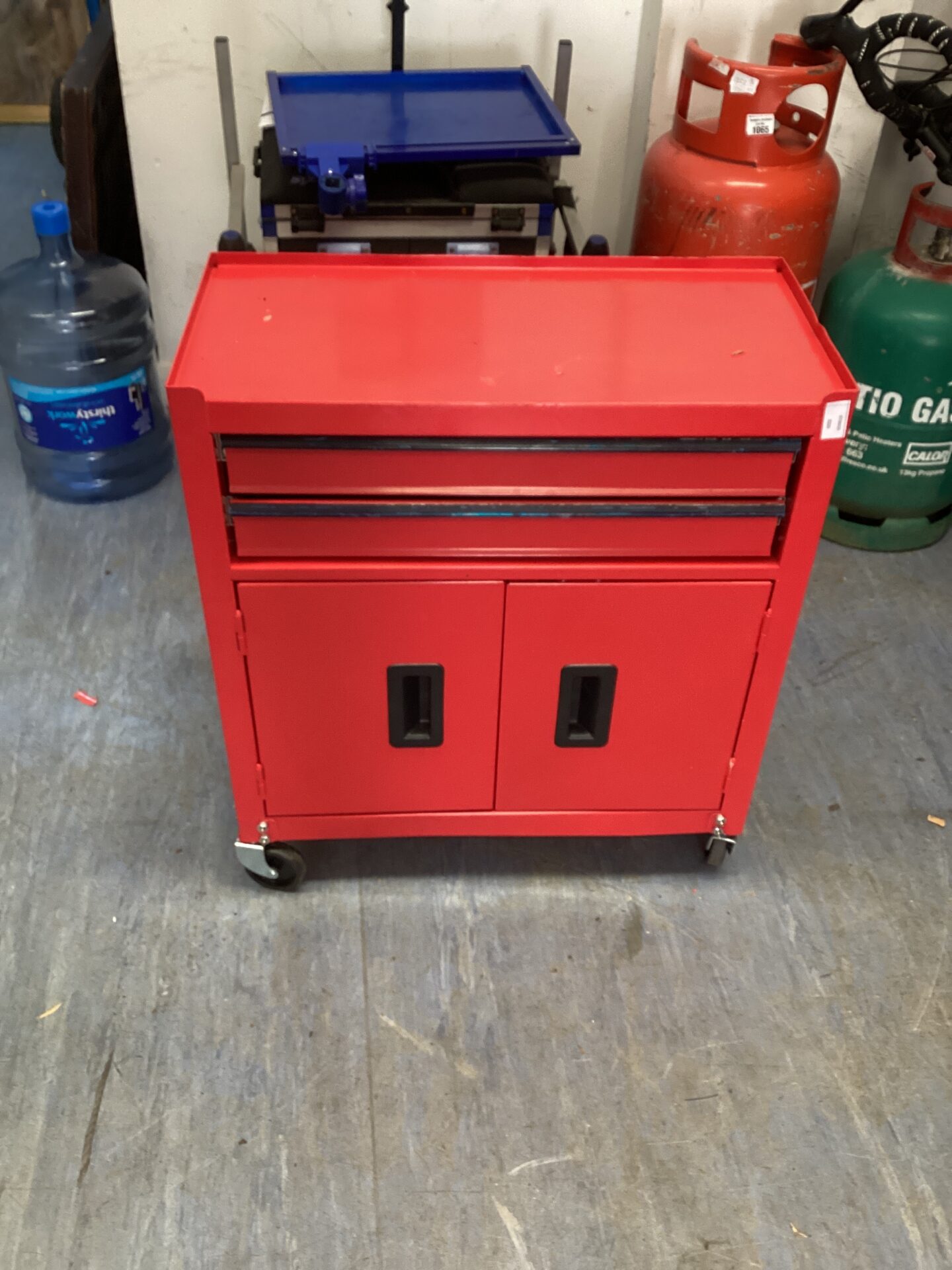 997 Red Metal Tool Chest on Wheels