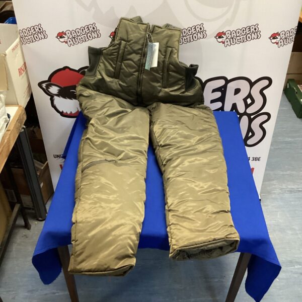 Front view of new XXXL GS water resistant fishing overalls.