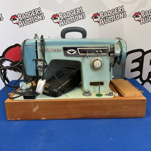 Vintage Brother sewing machine, a retro home crafting collectible.