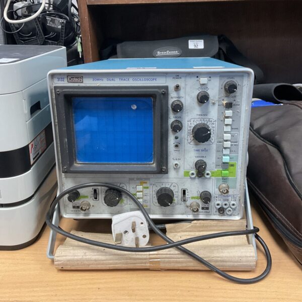 Vintage Crotech 3132 oscilloscope with dual trace display.