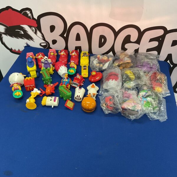 Vintage McDonalds toys collection, retro Happy Meal figures.