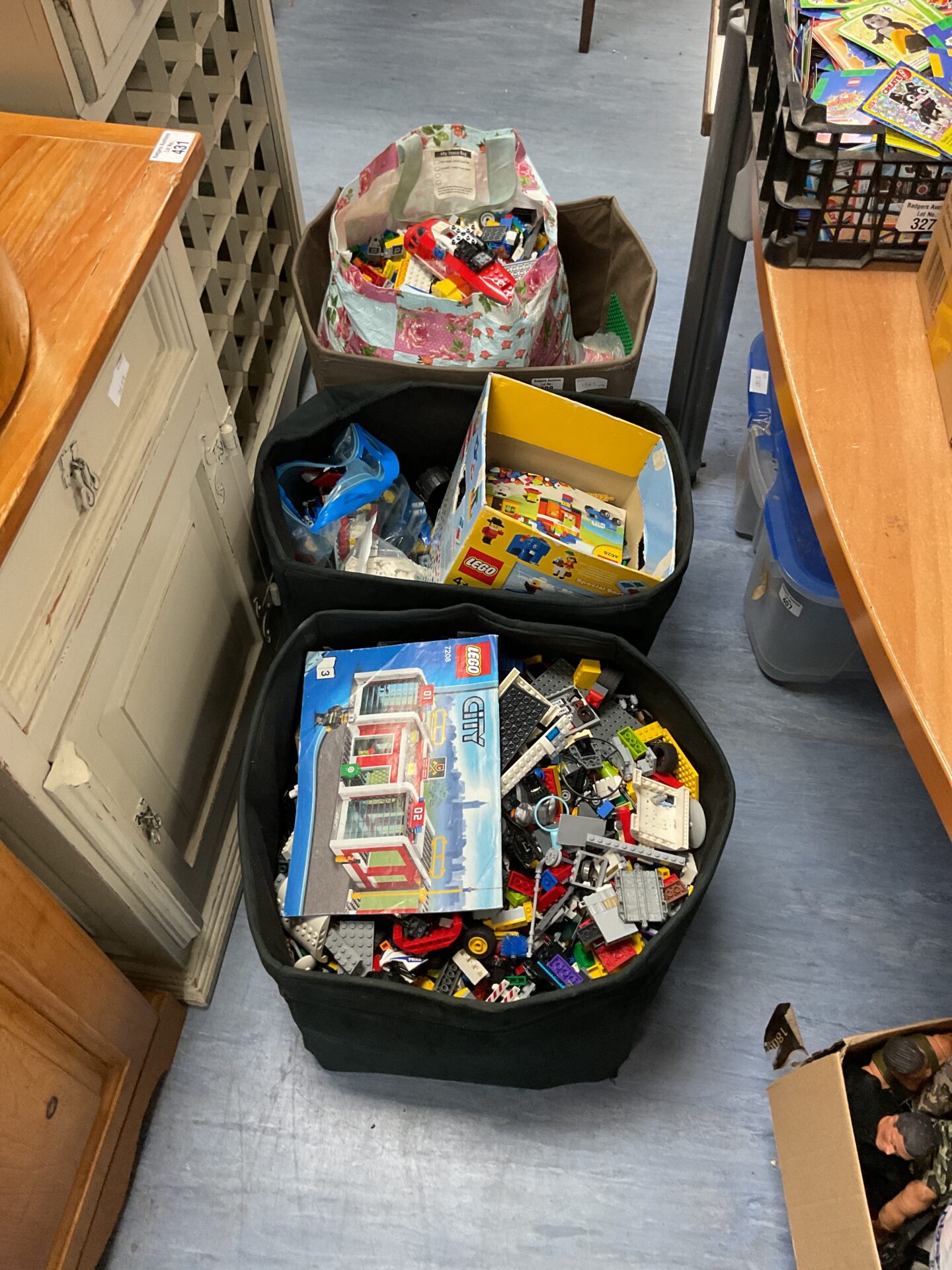 408 Three boxes full of mixed lego
