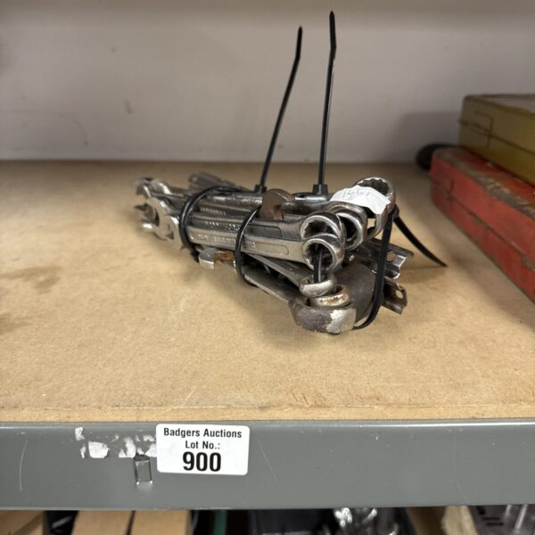 Vintage spanners and sockets set for workshop or collection.