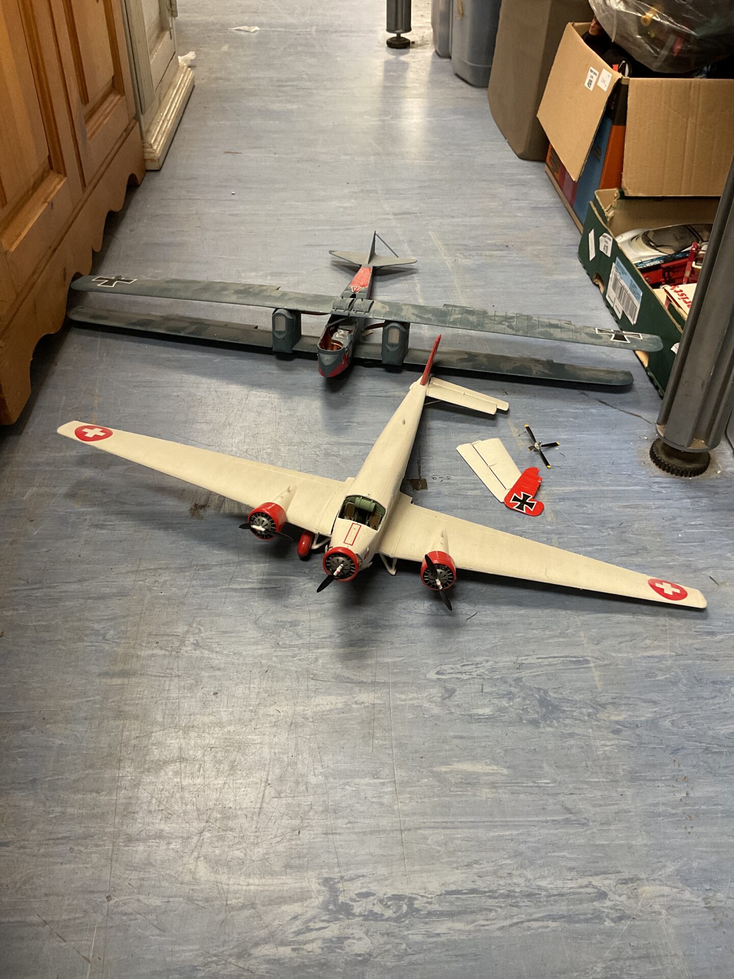 404 Box of model planes for repairs