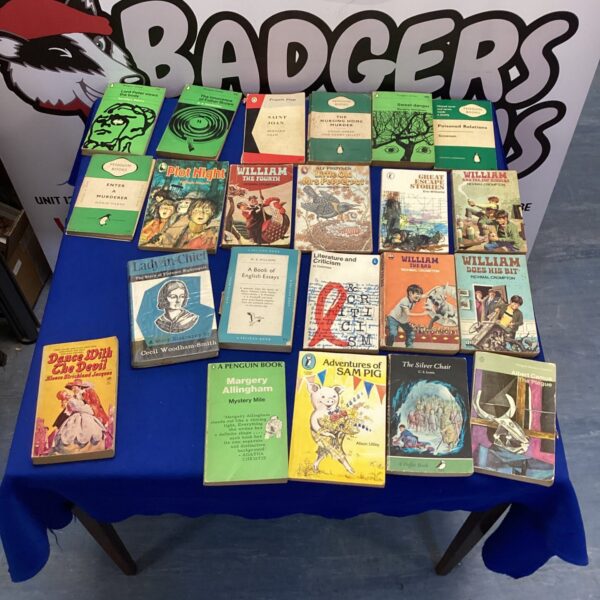 Lot of vintage Penguin books and paperbacks for collectors.