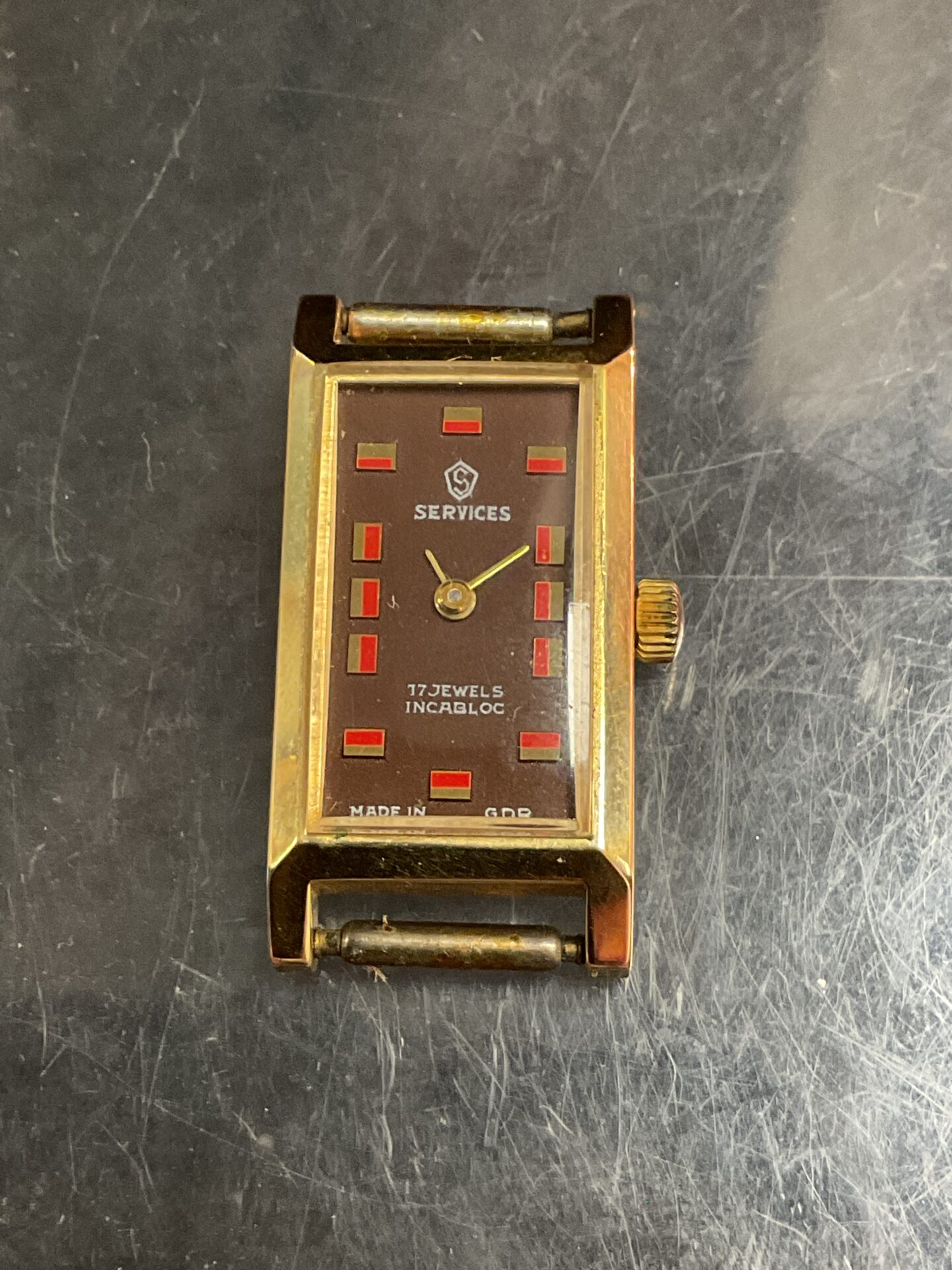782 Vintage German services ladies wristwatch with 14k case