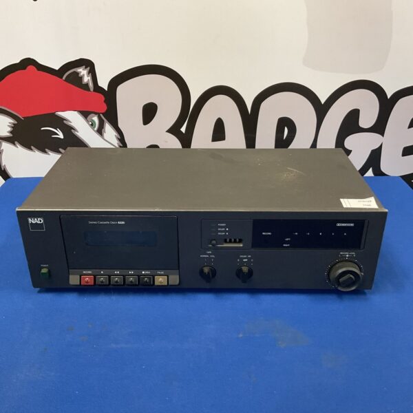 Vintage Nad 6220 stereo cassette deck, front view.