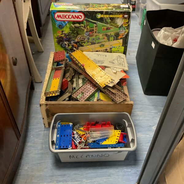 Large lot of vintage Meccano sets and parts for building.