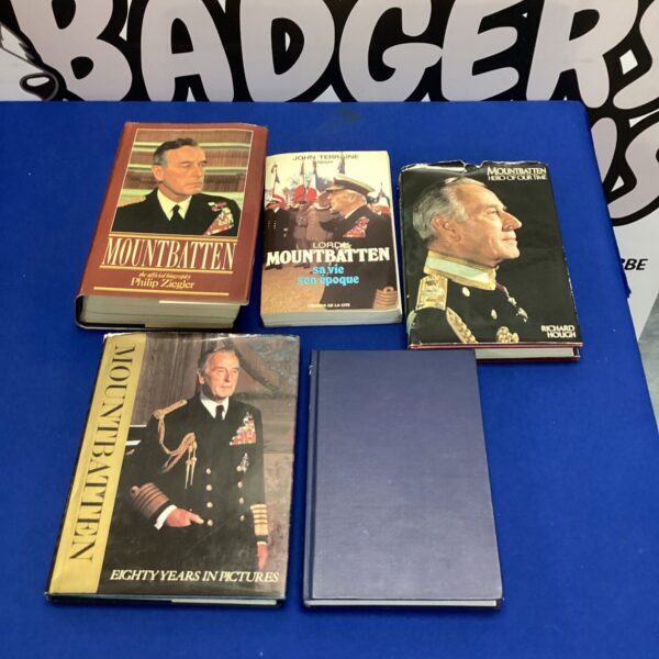 Vintage lot of five books about Lord Mountbatten’s life and career.
