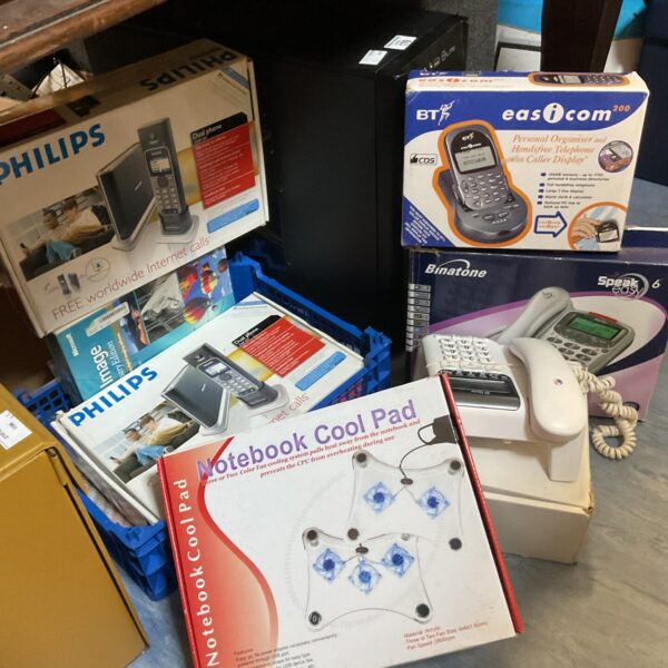 Philips home phone and notebook cooling pad lot for sale.