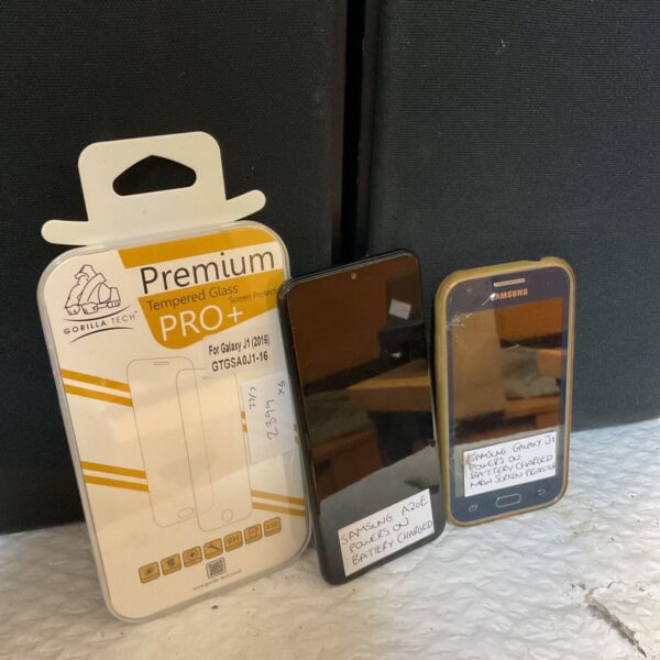 Samsung Galaxy A20e & J1 Gorilla Glass screen protector packaging.