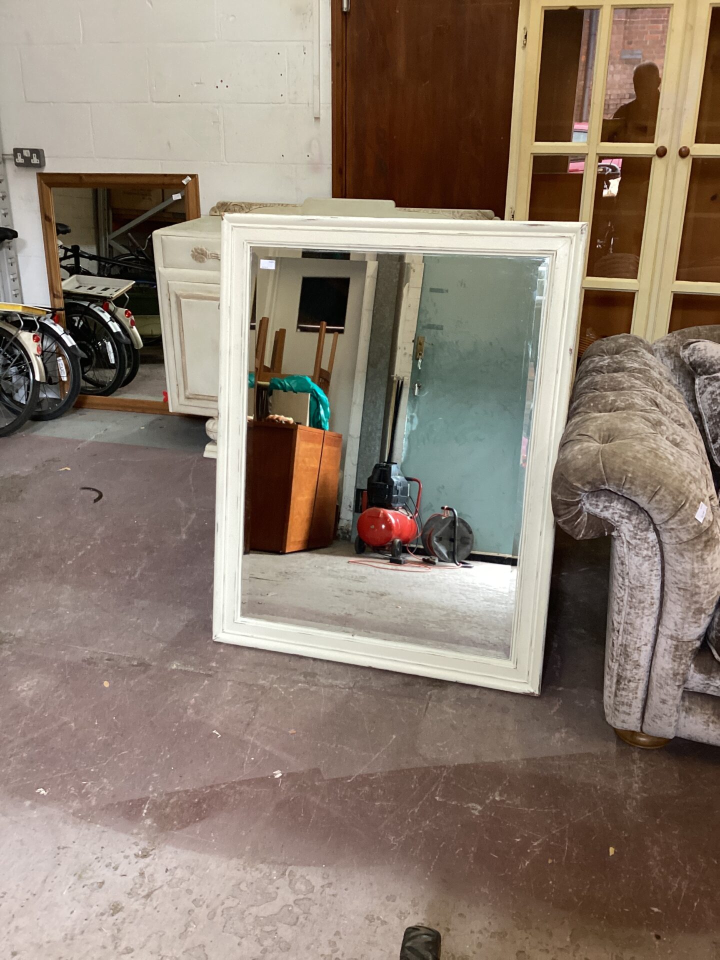1047 Wood Framed Bevel Edge Mirror 46”x 36”