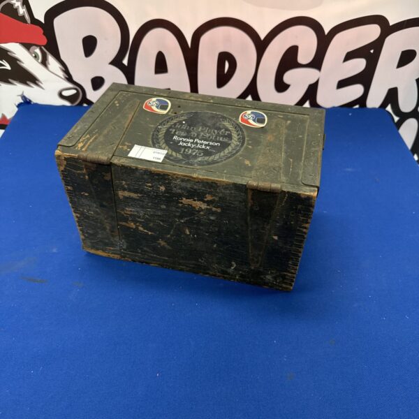 Vintage John Player Team Lotus box with classic branding.