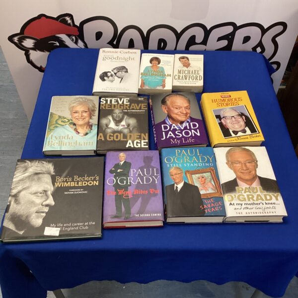 Celebrity autobiography bundle featuring David Jason, Paul O’Grady, and Lynda Bellingham.