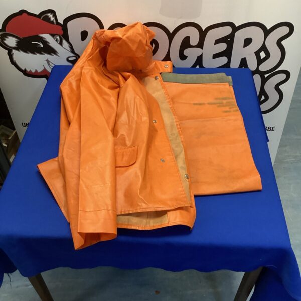 Orange Helly Hansen waterproof trawler suit, small size.
