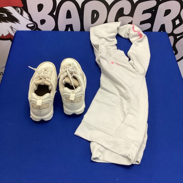 Fila trainers and Under Armour hoodie, size 6 and M.