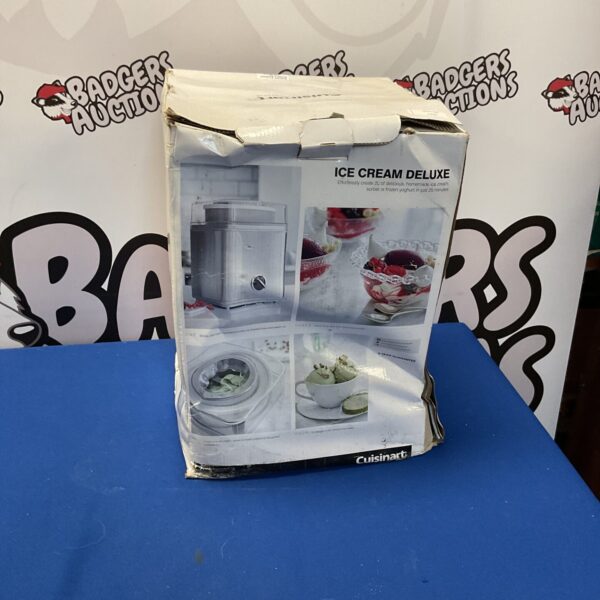 Cuisinart Ice Cream Deluxe machine in original packaging.