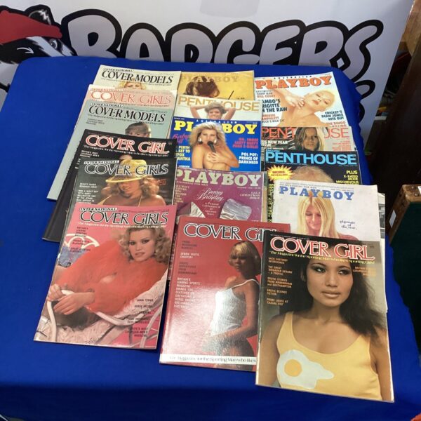 Lot of vintage adult magazines including Penthouse and Playboy.