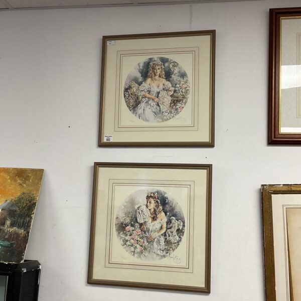 Pair of signed Gordon King limited edition floral art prints.
