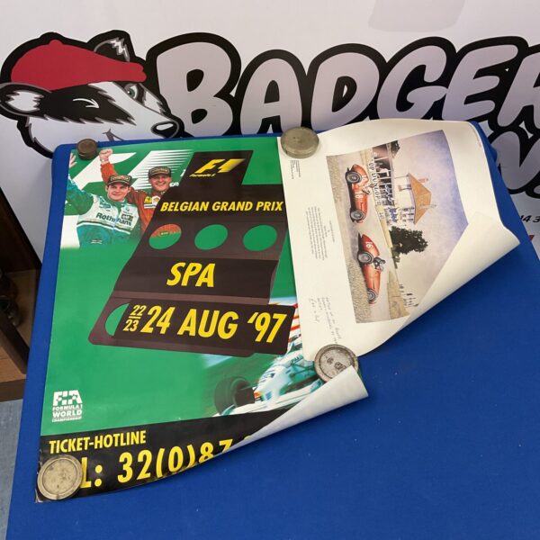 Vintage Formula 1 Belgian Grand Prix poster, motorsport art.