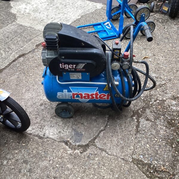 Blue Tiger Air Master portable air compressor for workshop use.