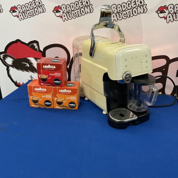 Sleek Lavazza A Modo Mio coffee machine for home espresso brewing.