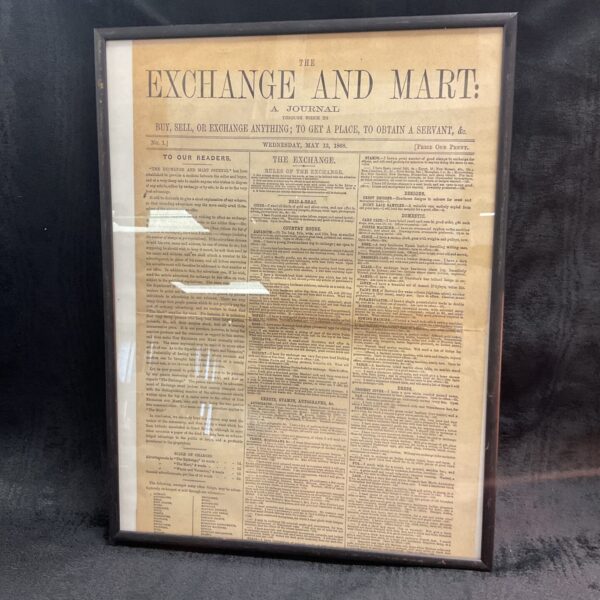 Antique 1868 Exchange and Mart magazine cover, Victorian ephemera collectible.