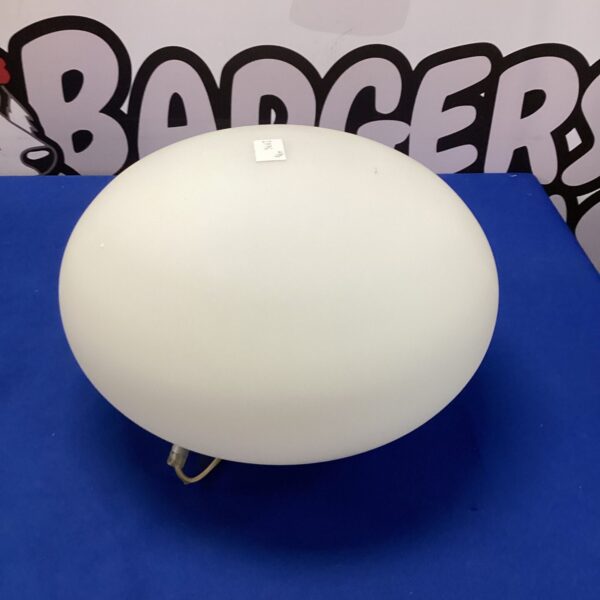 Vintage bubble table lamp with a spherical shade.