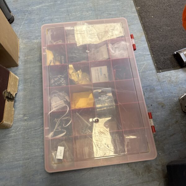 Multi organiser box with compartments for tools and parts.