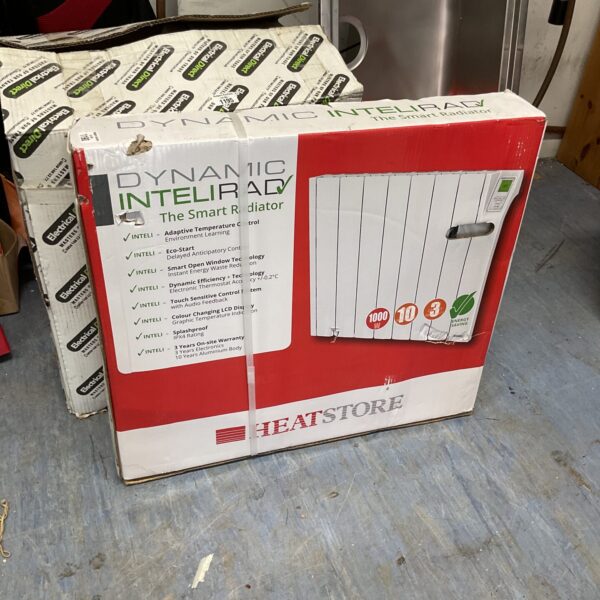 Front view of Heatstore intelirad smart radiator for efficient heating.