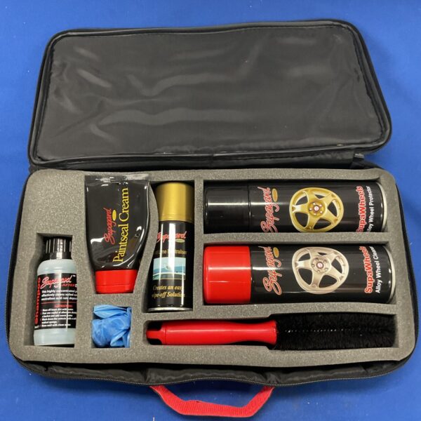 Vintage Supagard car valet set with paint sealant and polish.