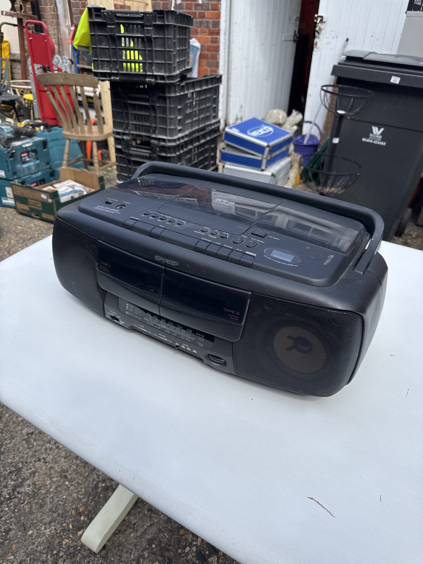 205 Sharp WQ-CH400 portable 5 cd changer boombox – working