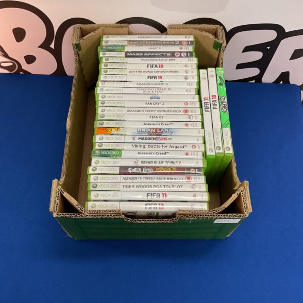 Xbox 360 games lot featuring FIFA titles for console gaming.