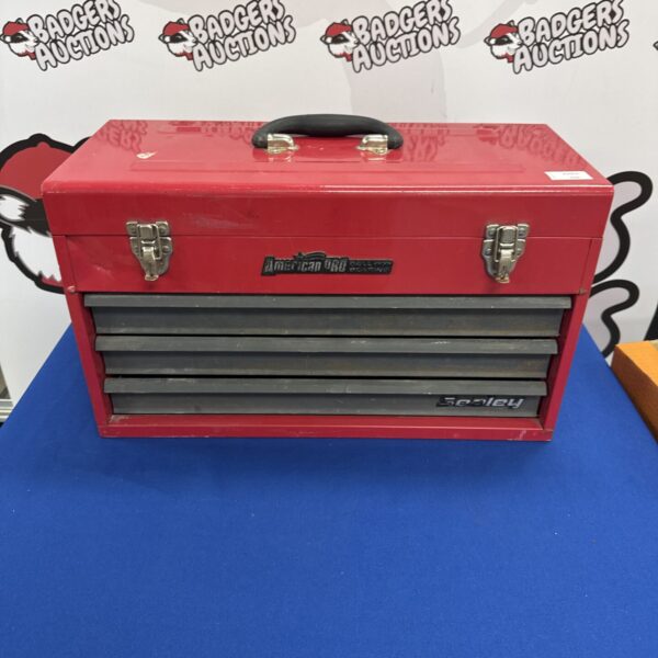 Red Sealey American Pro toolbox for tool storage and workshop use.