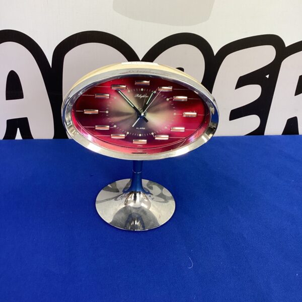 Vintage Rhythm alarm clock from the 1960s, Japanese design.