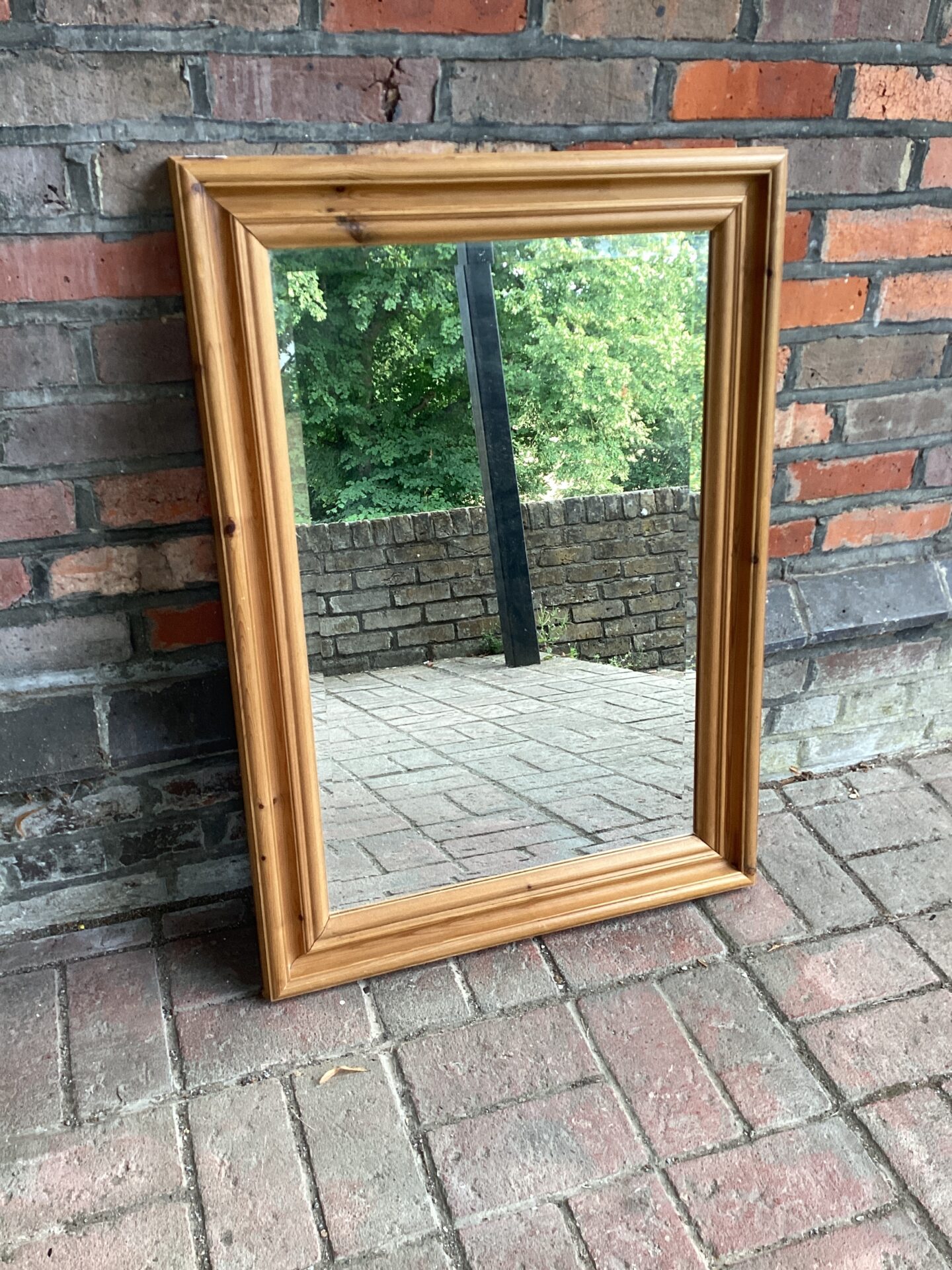 479 Pine framed wall mirror 36”x26”