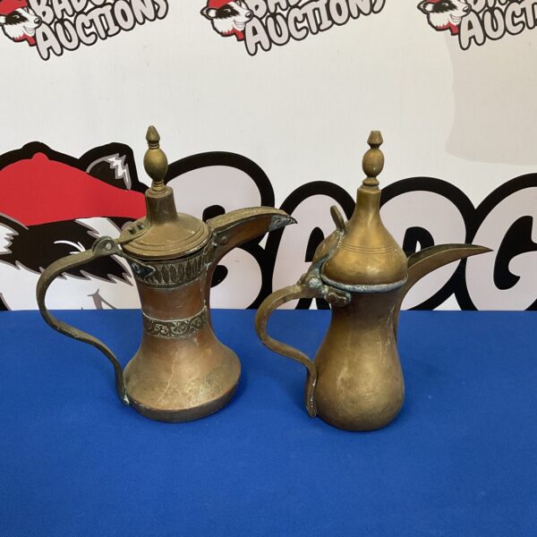 Vintage Arabic coffee pot made of copper and brass.