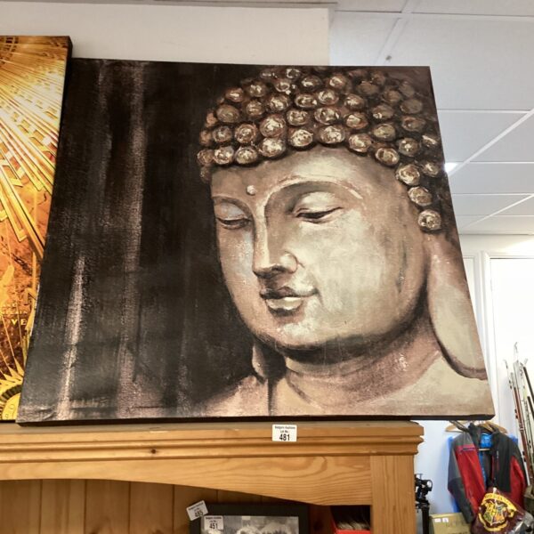 Large canvas print of Buddha for spiritual home decor.