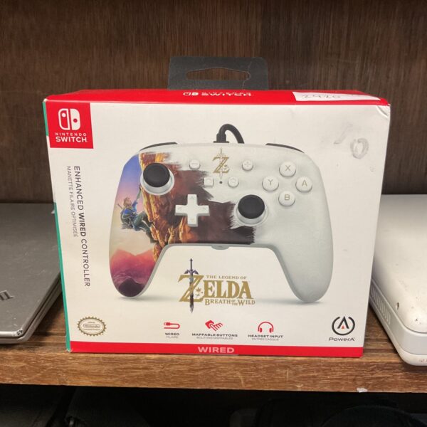 Nintendo Switch Zelda Breath of the Wild PowerA controller close-up.