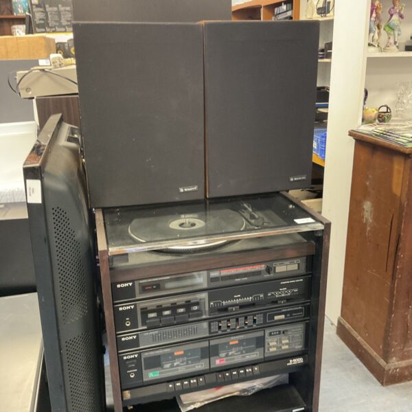 Vintage Sony Z-5000 HiFi system with turntable and cassette deck.