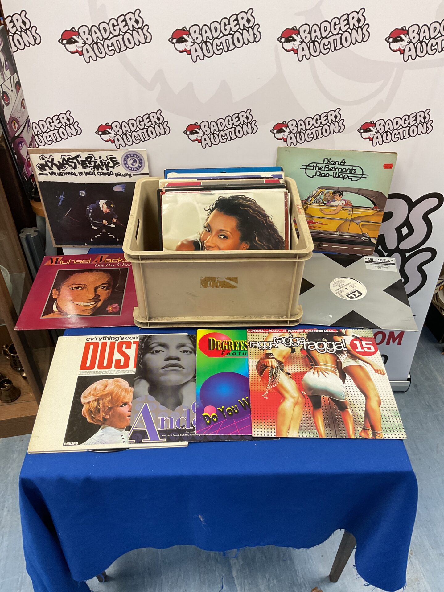 105 Box of 12” vinyl records including michael jackson