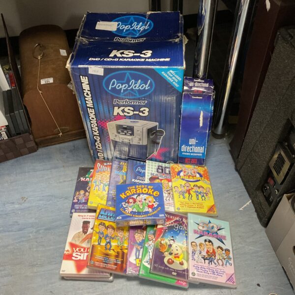 Pop Idol KS-3 karaoke machine in original packaging.