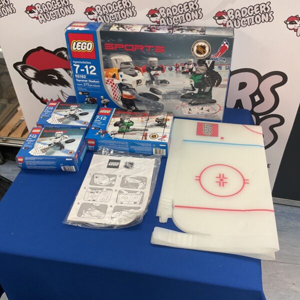 Vintage Lego Slammer Stadium 65182 NHL hockey set for collectors.