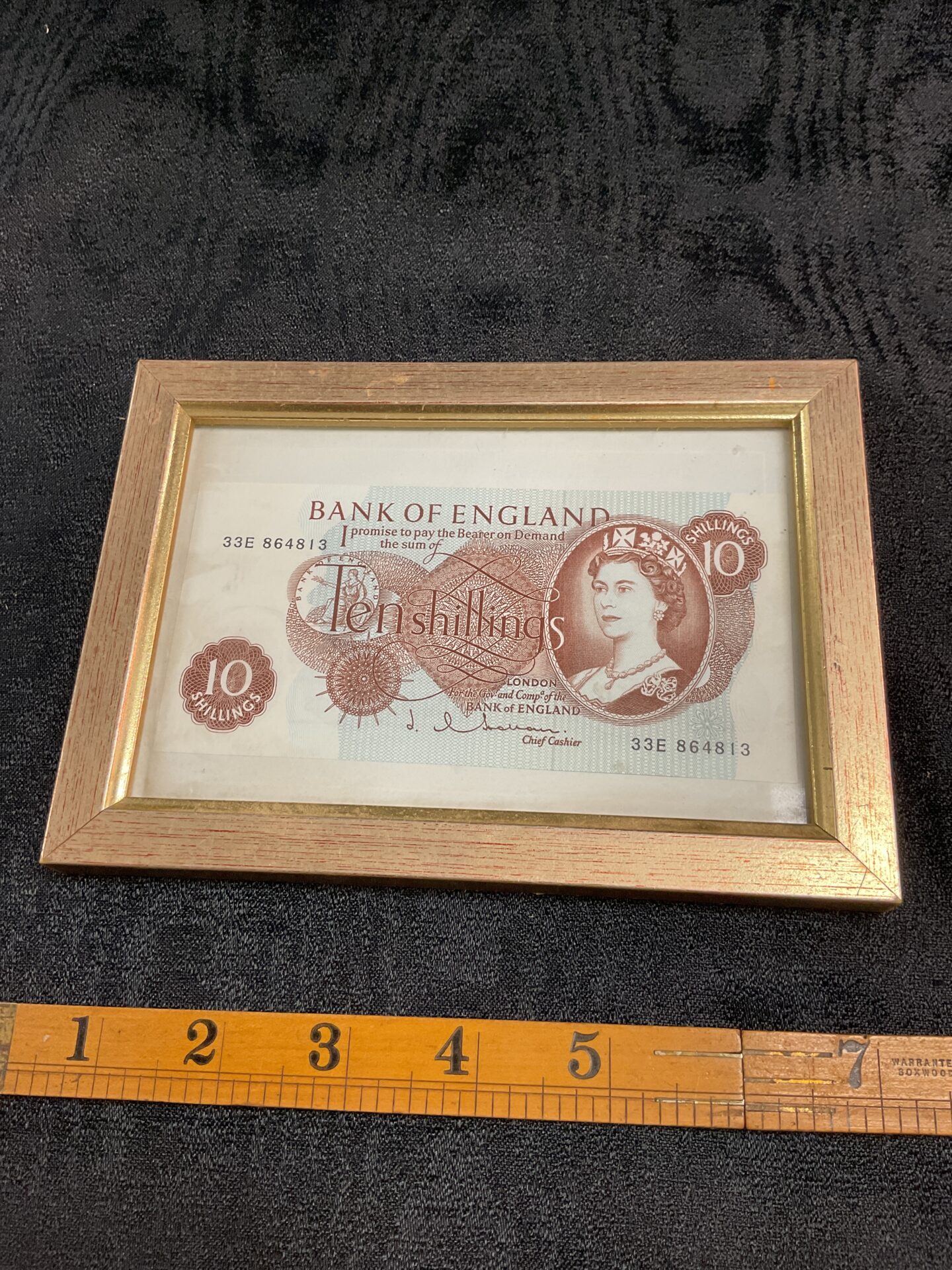 782 Framed 10 Shilling Note