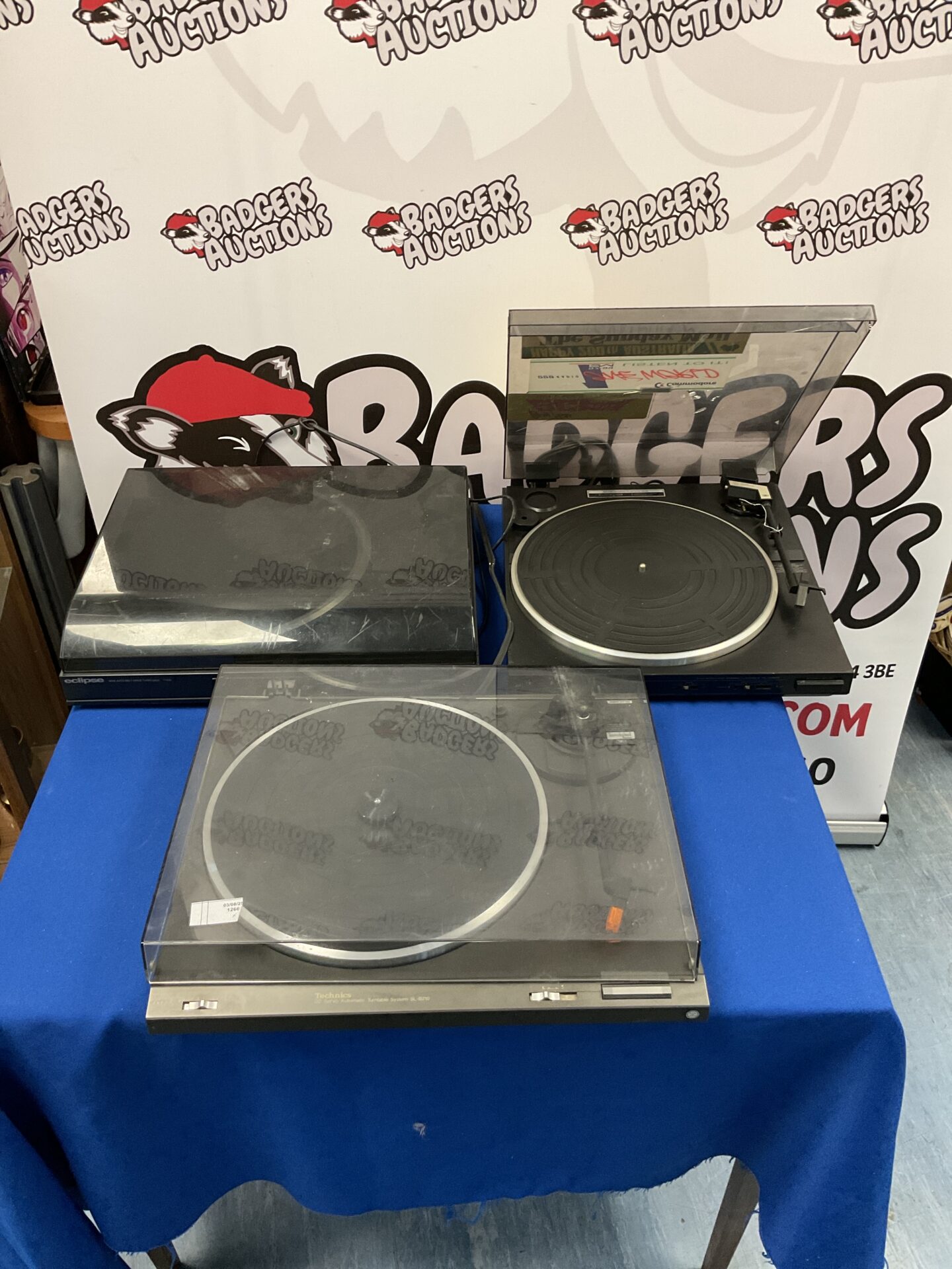 136 Three turntables including technics sl-b210 & pioneer pl-x303