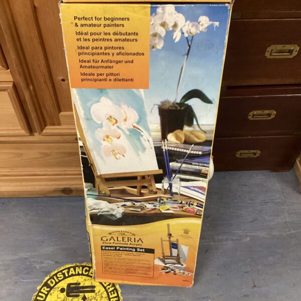 Vintage Galeria Easel Painting Set with art supplies inside a case.